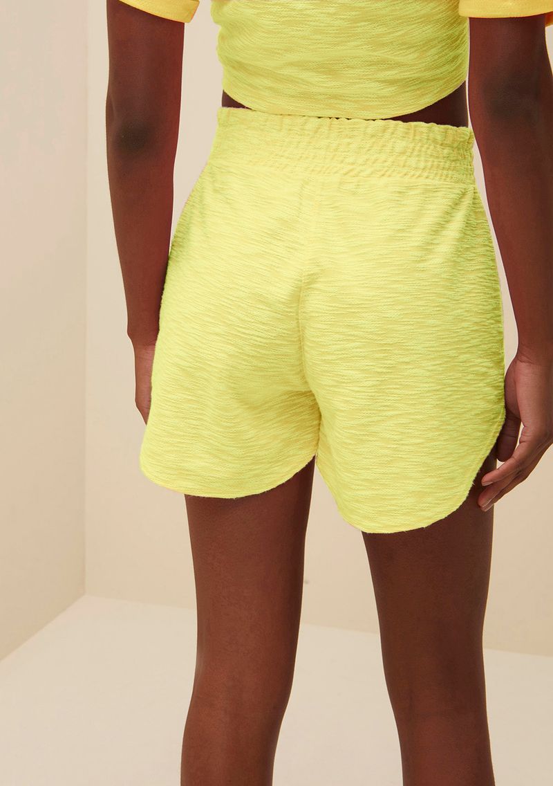 Shorts Morena Rosa Comfort Com Termocolante Amarelo