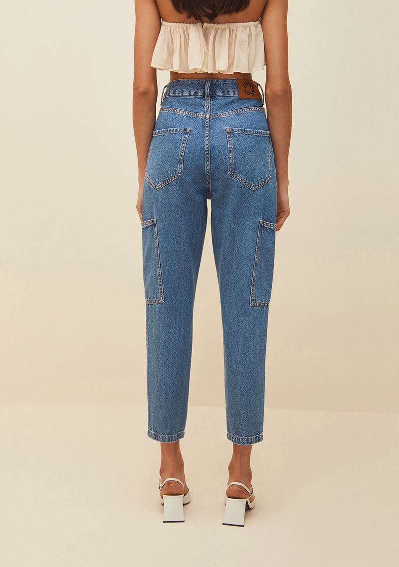 Morena Rosa Calça Mom Cós Alto com Puídos Jeans 205947 - Transwear