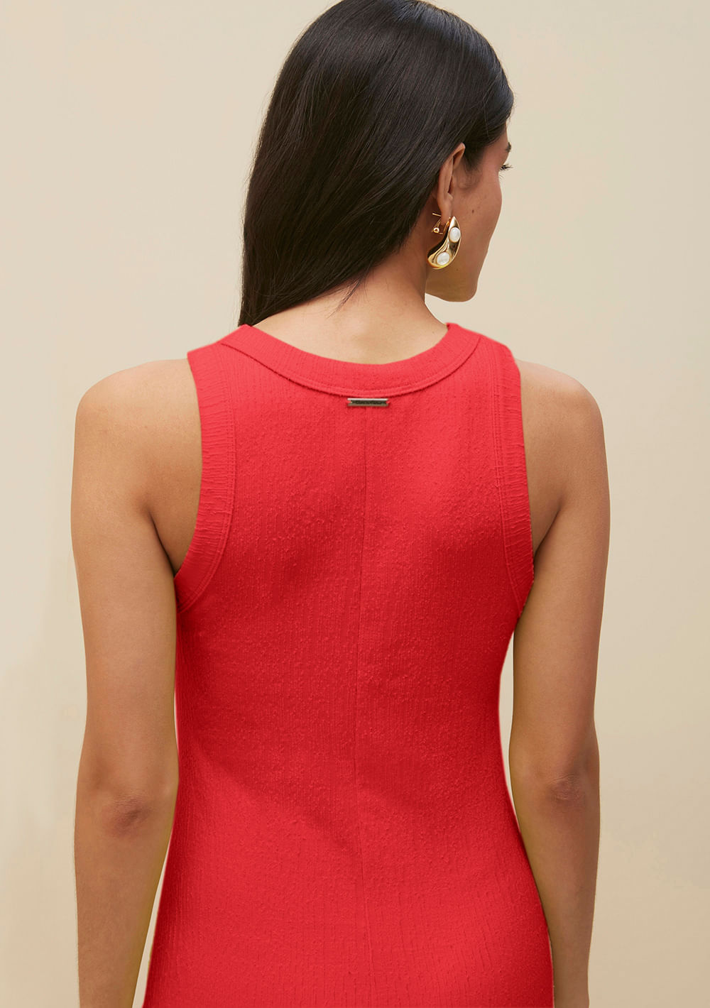 Vestido Midi em Renda vermelho - Donna Morena - Moda Feminina